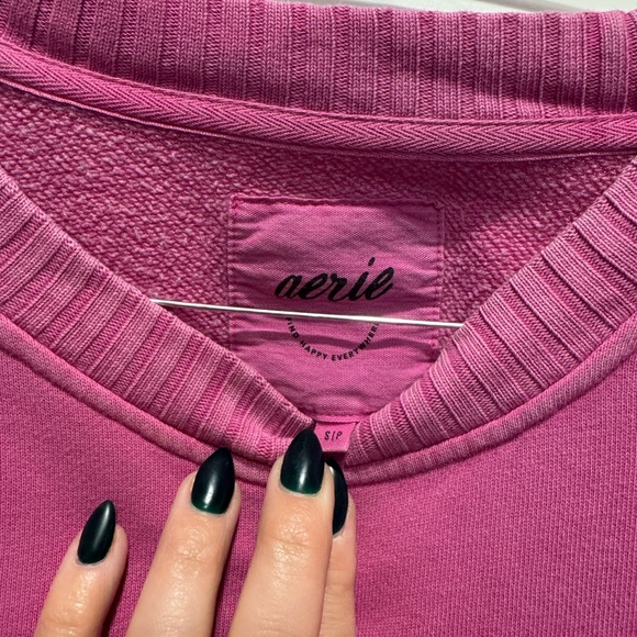 Aerie Fuchsia Crew Neck Sweater - Picture 2 of 2